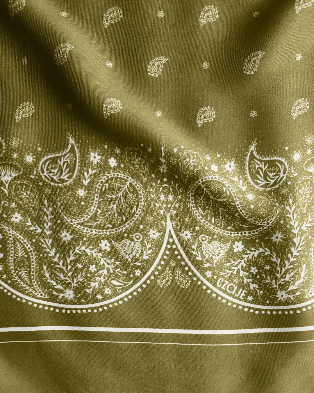 Wiskozowa apaszka bandana Flora Big 79×79 cm kwiatowy wzór - Czaje handmade Polska