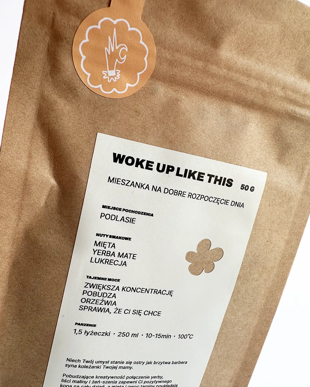 Napar ziołowy Woke Up Like This sypany pobudzający - yerba mate żeń-szeń mięta