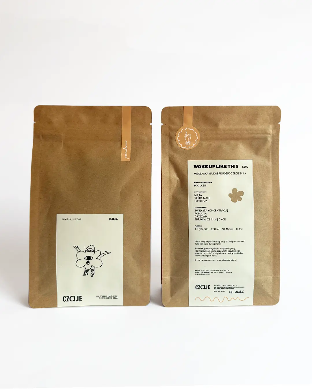 Napar ziołowy Woke Up Like This sypany pobudzający - yerba mate żeń-szeń mięta